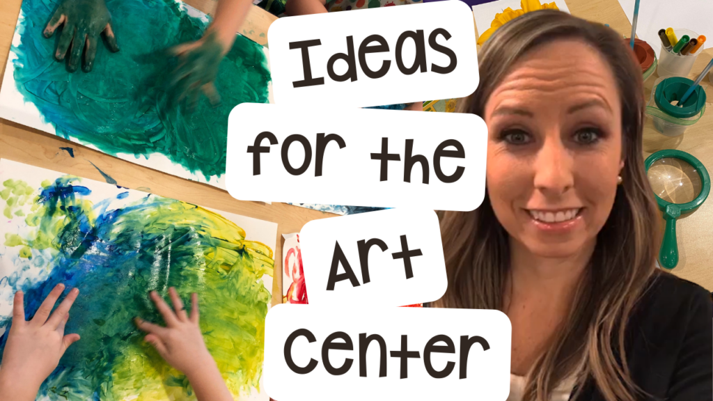 Get ideas for the art center in a preschool, pre-k, and kindergarten room.