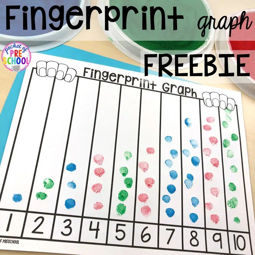 My body fingerprint graph! My Body themed activities and centers plus FREEBIES too! Preschool, pre-k, and kindergarten kiddos will love these centers.