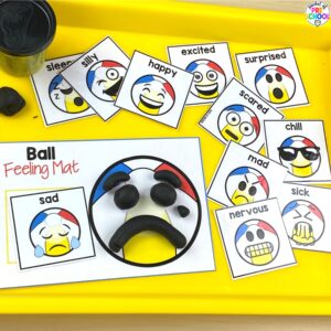 Feelings and emotions mats for preschool, pre-k, and kindergarten students. Plus 16 other math and literacy activities.