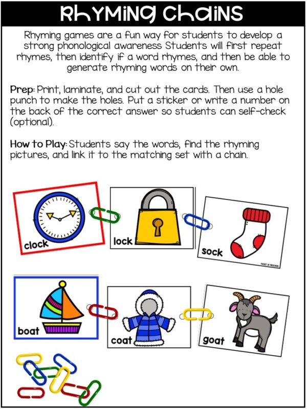 Paquete de Rimas Rhyming Activity Bundle