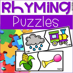 Rhyming Puzzles are a hands-on rhyming game that teaches students to identify rhyming words and strengthens their phonological awareness skills.