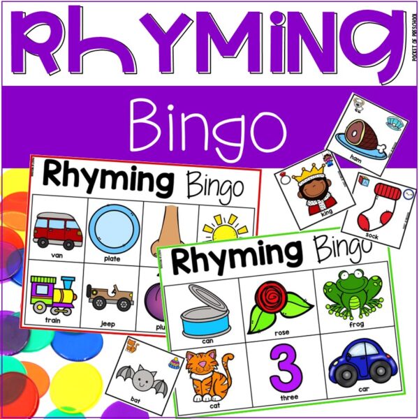 Rhyming Bingo Activity for Preschool, Pre-K, and Kindergarten