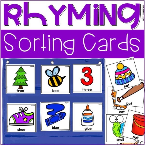 Rhyming Sort & Activity Cards for Preschool, Pre-K, and Kindergarten
