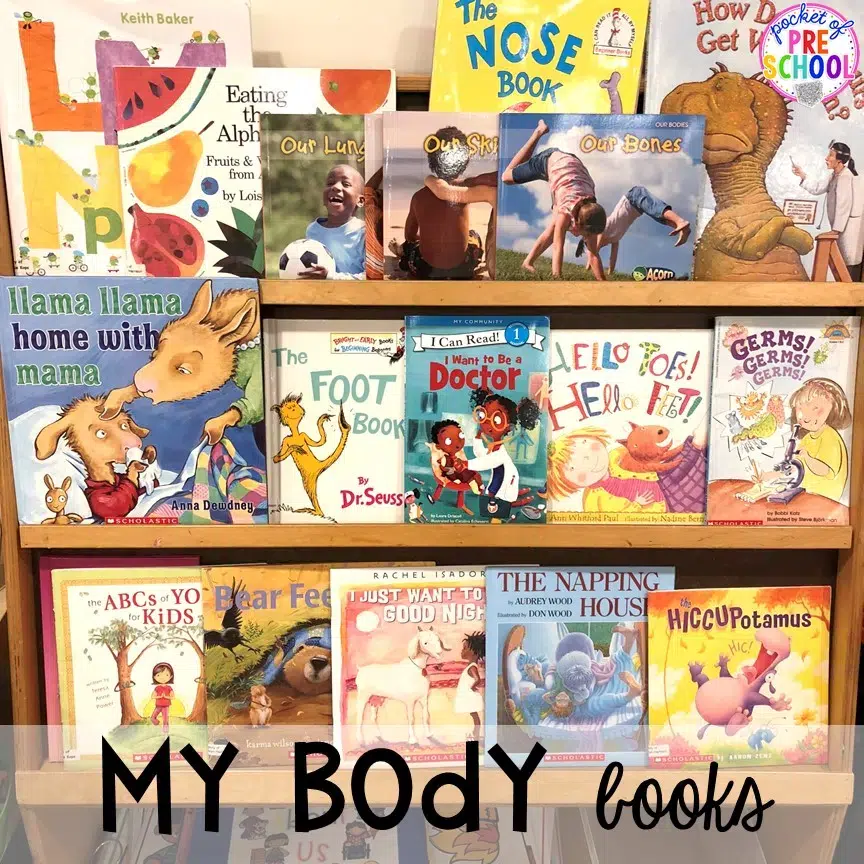 My body book list! My Body themed activities and centers plus FREEBIES too! Preschool, pre-k, and kindergarten kiddos will love these centers.