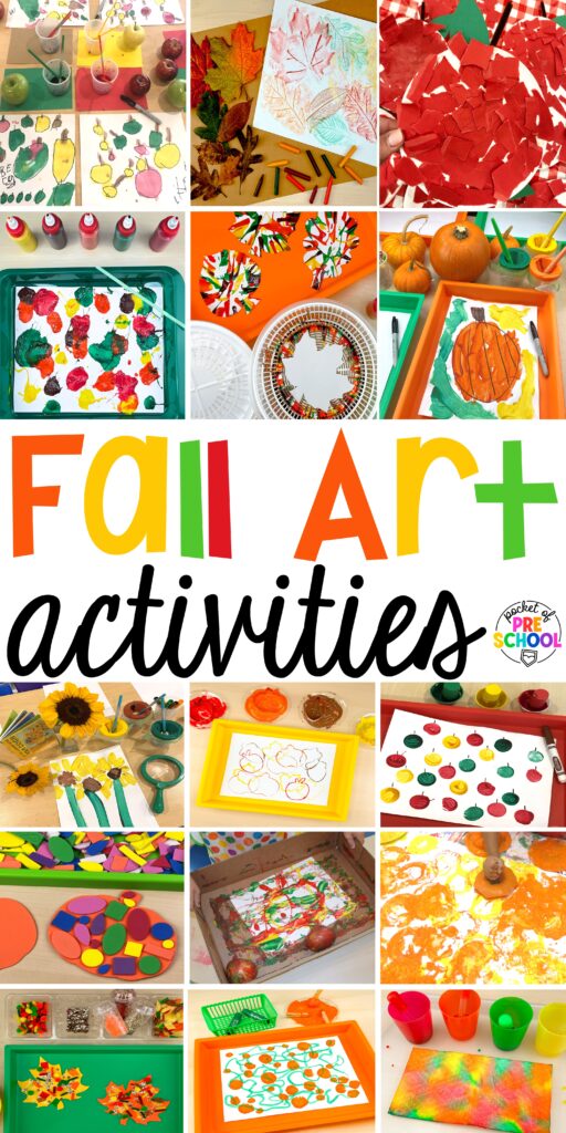 Fall process art activities for preschool, pre-k, or kindergarten students. 