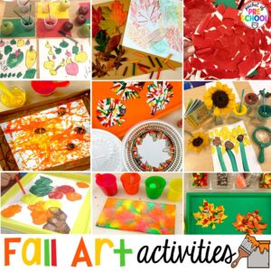 Fall process art activities for preschool, pre-k, and kindergarten students.
