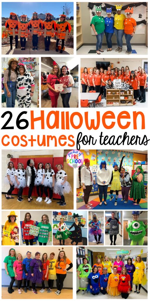 25 adorable and easy Halloween costumes for teachers. #preschool #prek #kindergarten #teachercostume #Halloweenteachercostumes
