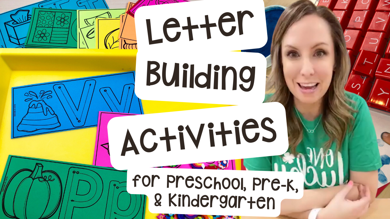 Ideas for letter building activities for preschool, pre-k, and kindergarten students.