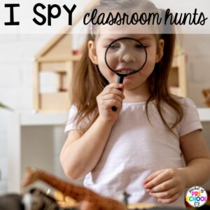 I spy classroom hunts! Explore 28 hands-on 5 senses activities and centers for preschool, pre-k, and kindergarten students.