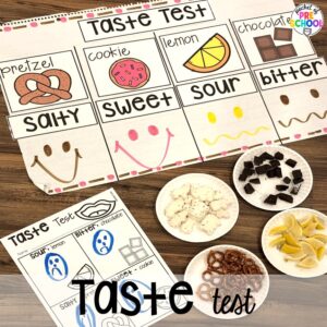 Taste test! Explore 28 hands-on 5 senses activities and centers for preschool, pre-k, and kindergarten students.
