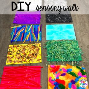 DIY sensory walk! Explore 28 hands-on 5 senses activities and centers for preschool, pre-k, and kindergarten students.