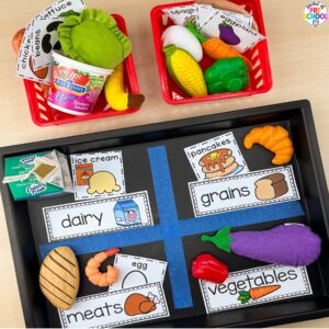 Get over 200 pages of math and literacy activities for a food theme designed for preschool, pre-k, and kindergarten students.