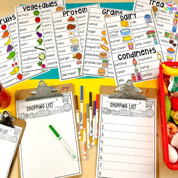 Get over 200 pages of math and literacy activities for a food theme designed for preschool, pre-k, and kindergarten students.