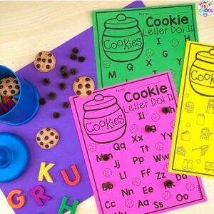 Cookie letter dot it plus tons more sweets/bakery math and literacy ideas for preschool, pre-k, and kindergarten.