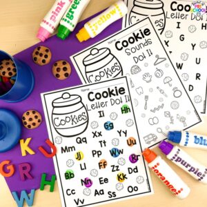 Cookie letter dot it plus tons more sweets/bakery math and literacy ideas for preschool, pre-k, and kindergarten.