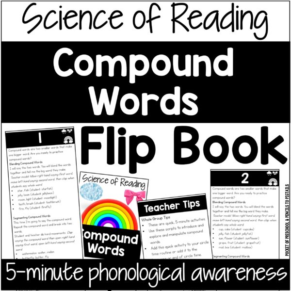Compound Word Flip Book for Phonological Awareness (Science of Reading)