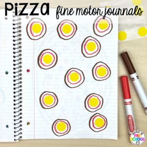 Pizza fine motor journals plus more pizza centers for preschool, pre-k, and kindergarten students to practice math, literacy, fine motor, sensory, and more!