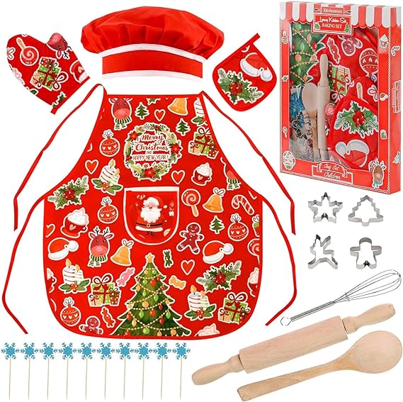 Christmas apron set and check out my round up of my favorite Christmas and gingerbread toys for preschool, pre-k, and kindergarten students.