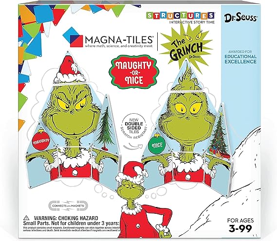 Grinch Magnatiles and check out my round up of my favorite Christmas and gingerbread toys for preschool, pre-k, and kindergarten students.