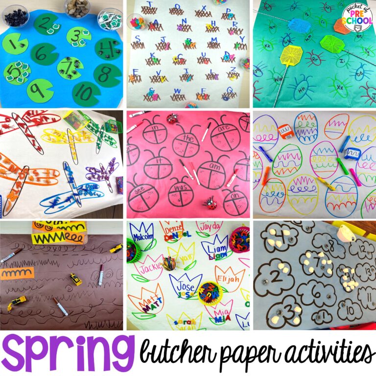 23 Spring Butcher Paper Activities for Preschool, Pre-k, and Kindergarten