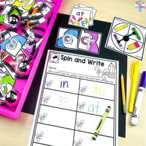 New year sight word spin and write plus more New Year activities and centers for preschool, pre-k, and kindergarten students.