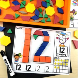 New year number pattern block mats plus more New Year activities and centers for preschool, pre-k, and kindergarten students.