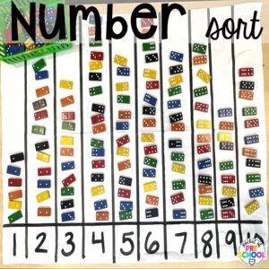 Number sort plus more math butcher paper activities for preschool, pre-k, and kindergarten students to move and explore while learning.