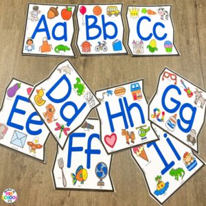 Practice alphabet order with this giant floor puzzle that will help develop gross motor skills for preschool, pre-k, and kindergarten students.