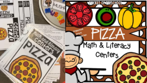 Check out the newly updated pizza math & literacy centers made for preschool, pre-k, and kindergarten students.