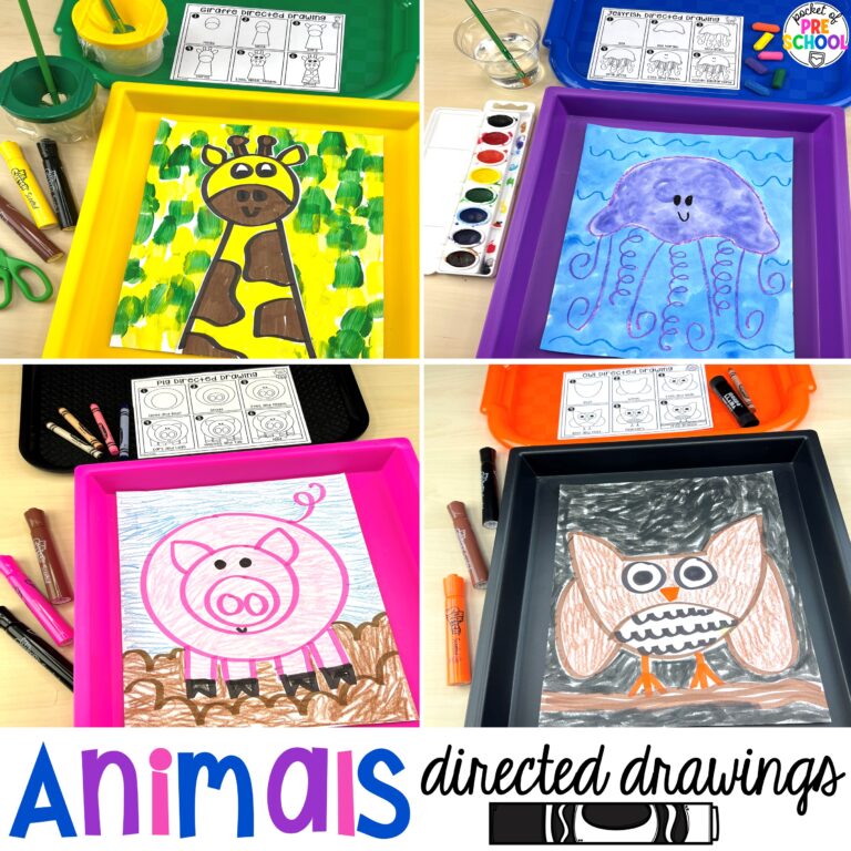 Animal Directed Drawings for Preschool, Pre-K, & Kindergarten
