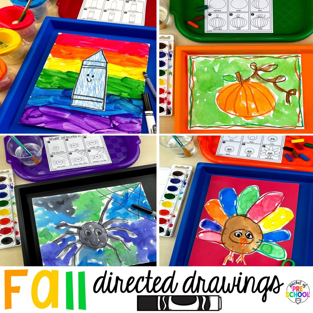 Fall directed drawings and how to use them in your preschool, pre-k, and kindergarten classroom.