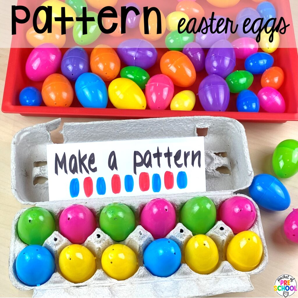 Pattern Easter eggs plus more Easter-themed centers and activities that are sure to egg-cite your preschool, pre-k, and kindergarten students!