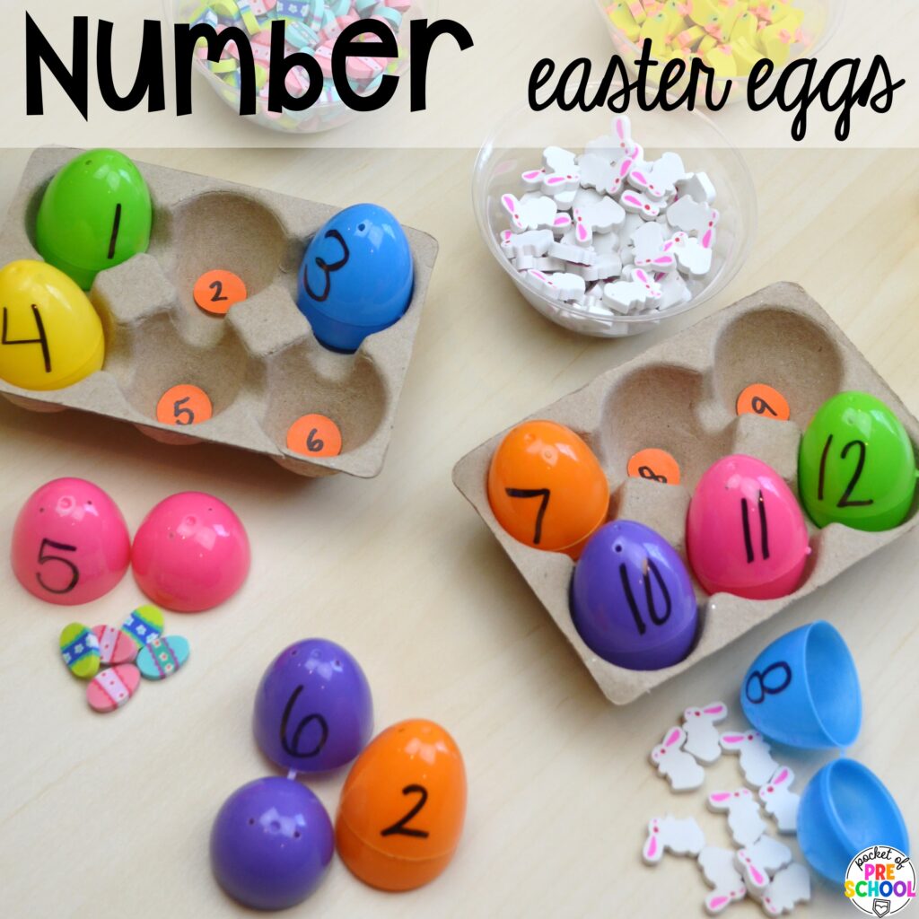 Number Easter eggs plus more Easter-themed centers and activities that are sure to egg-cite your preschool, pre-k, and kindergarten students!