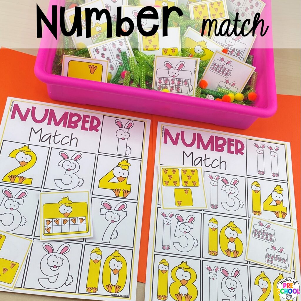 Number match plus more Easter-themed centers and activities that are sure to egg-cite your preschool, pre-k, and kindergarten students!