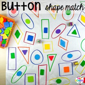 Button shape match plus more clothing activities and centers for preschool, pre-k, and kindergarten students. This is a great theme for working on colors, patterns, sorting, and matching!
