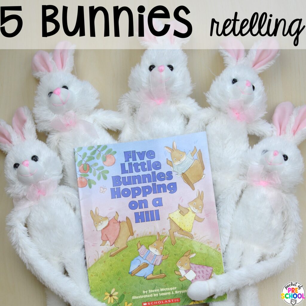 5 Bunnies retelling activity plus more Easter-themed centers and activities that are sure to egg-cite your preschool, pre-k, and kindergarten students!