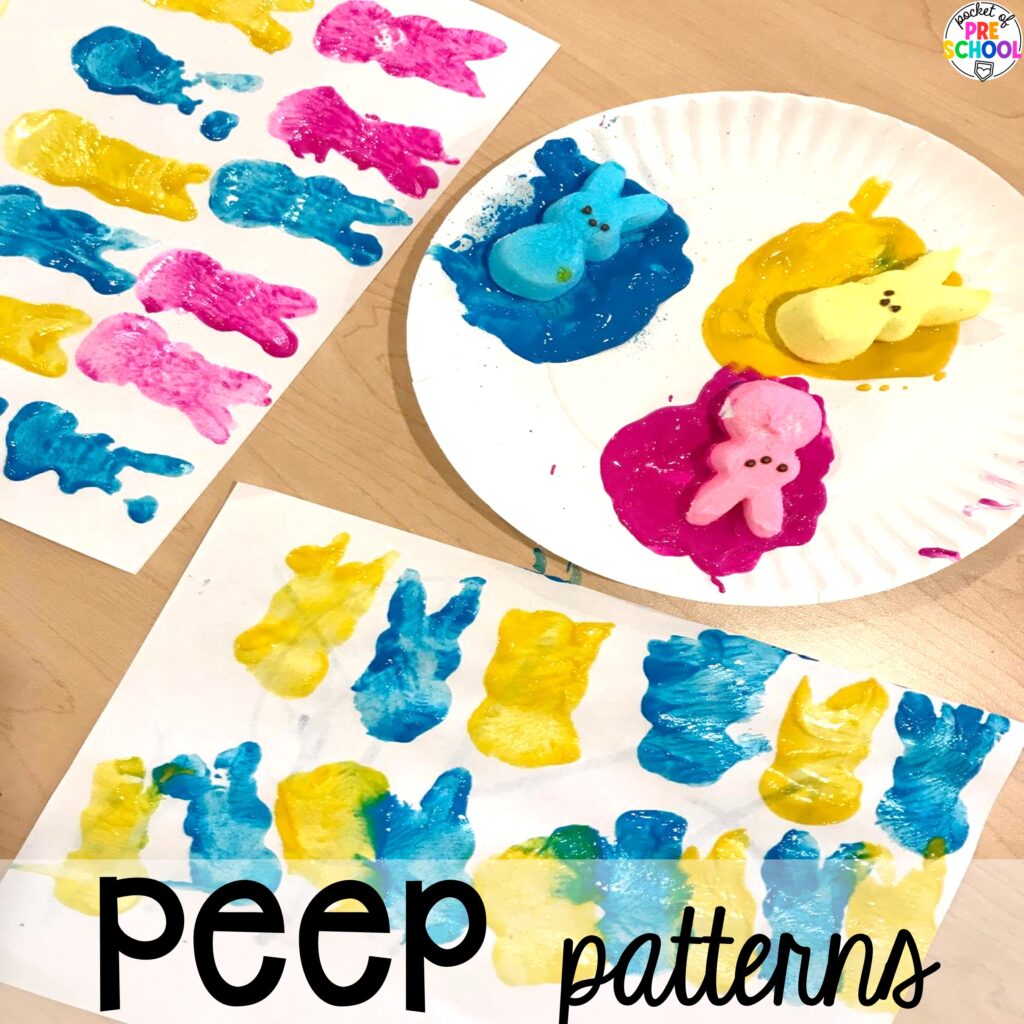 Peep patterns plus more Easter-themed centers and activities that are sure to egg-cite your preschool, pre-k, and kindergarten students!