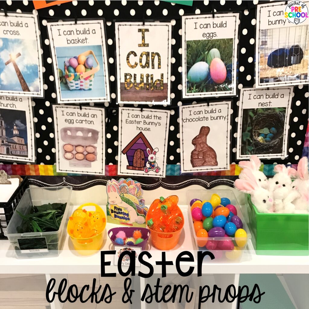 Easter blocks & STEM props plus more Easter-themed centers and activities that are sure to egg-cite your preschool, pre-k, and kindergarten students!
