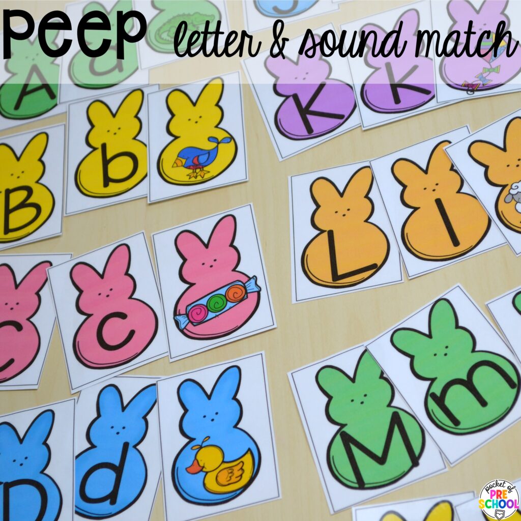 Peep letter and sound match plus more Easter-themed centers and activities that are sure to egg-cite your preschool, pre-k, and kindergarten students!