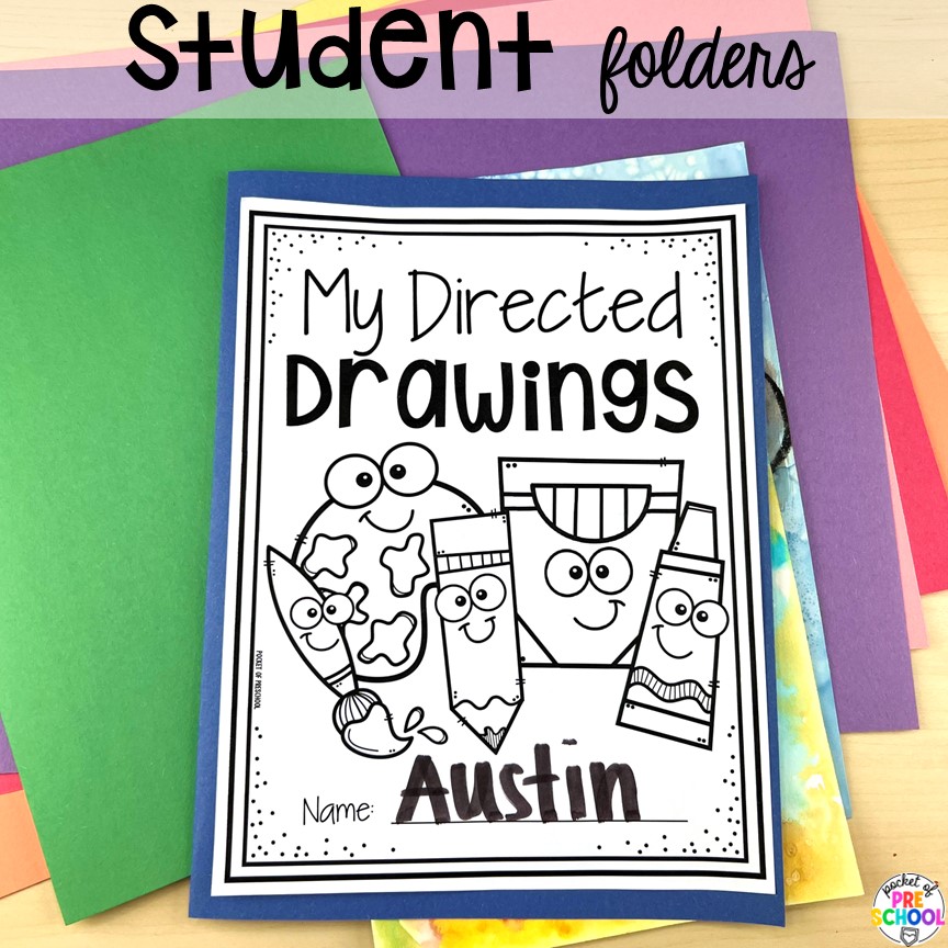 Student folders and learn how to use directed drawings and the benefits of them in the preschool, pre-k, and kindergarten classroom.