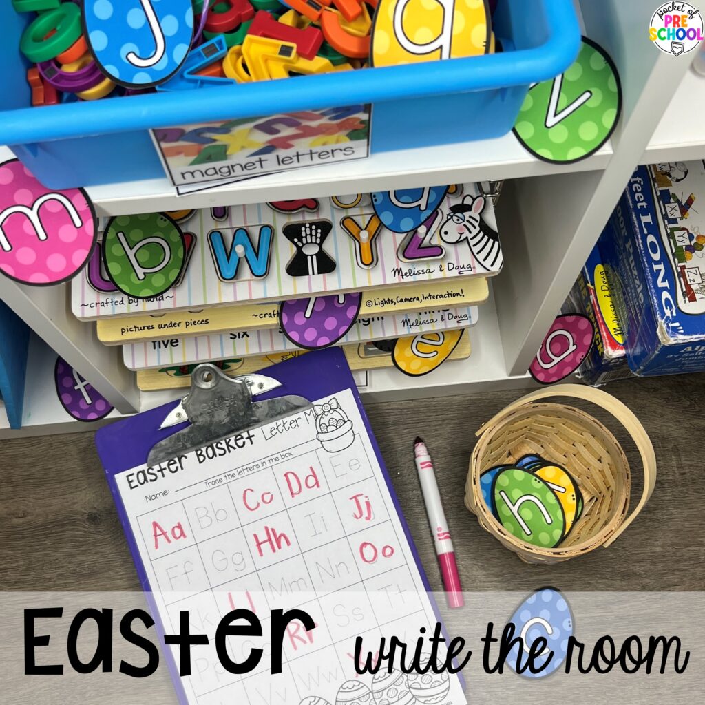 Easter write the room plus more Easter-themed centers and activities that are sure to egg-cite your preschool, pre-k, and kindergarten students!