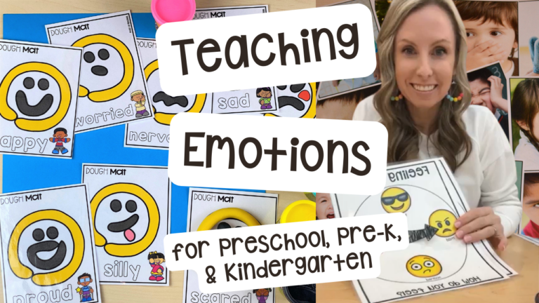 Get tips and tricks to teaching feelings & emotions to preschool, pre-k, and kindergarten students.