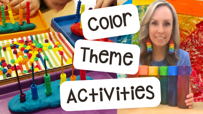 Color theme ideas for math, literacy, fine motor, science, and more created for preschool, pre-k, and kindergarten.