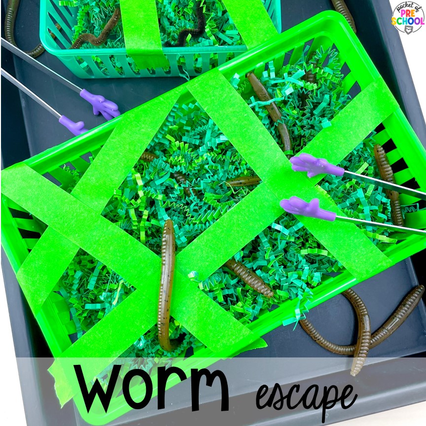 Worm Escape! The perfect activities for a plant or spring theme for preschool, pre-k, and kindergarten students. 