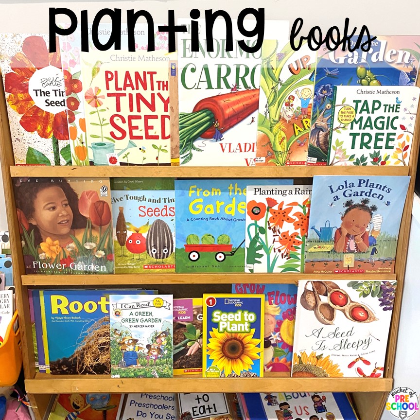 Planting Book List! The perfect book list for a plant or spring theme for preschool, pre-k, and kindergarten students. 