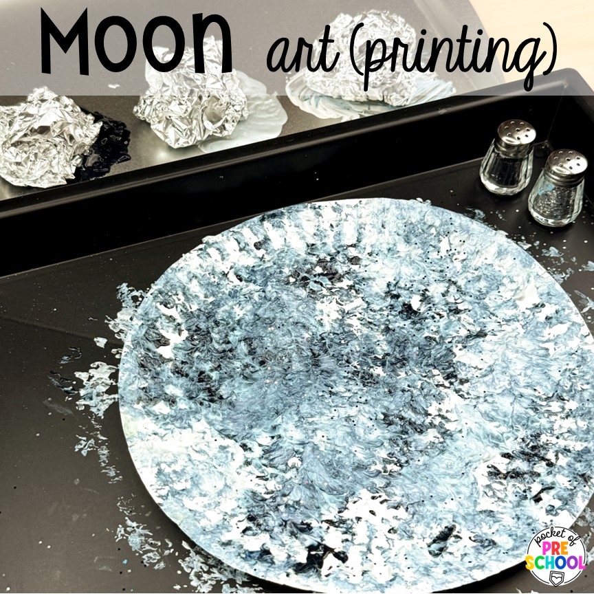 Moon art! Get ready for the solar eclipse with these engaging ideas for your preschool, pre-k, and kindergarten classrooms.