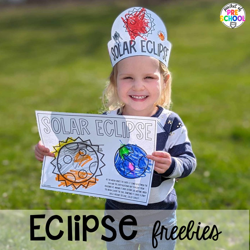 Solar Eclipse freebies! Get ready for the solar eclipse with these engaging ideas for your preschool, pre-k, and kindergarten classrooms.