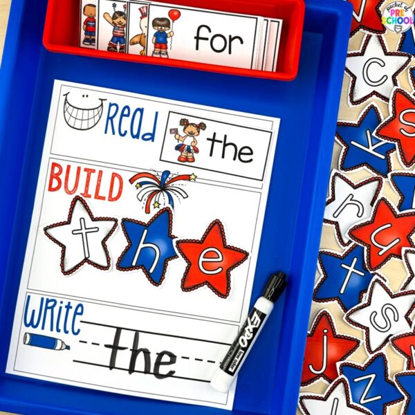 USA activities and centers for preschool, pre-k, and kindergarten students. These are perfect for President's Day, 4th of July, election time, or Veteran's Day.