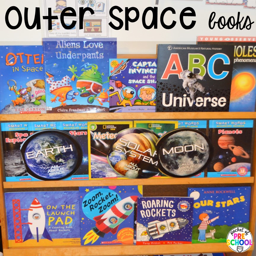 Outer space books! Get ready for the solar eclipse with these engaging ideas for your preschool, pre-k, and kindergarten classrooms.