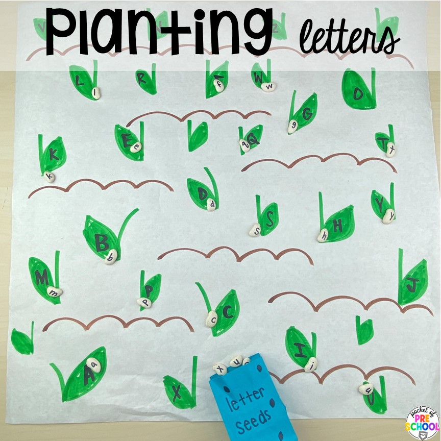 Planting Letters! Plant activities for preschool, pre-k, and kindergarten students to learn and grow this spring or summer. 